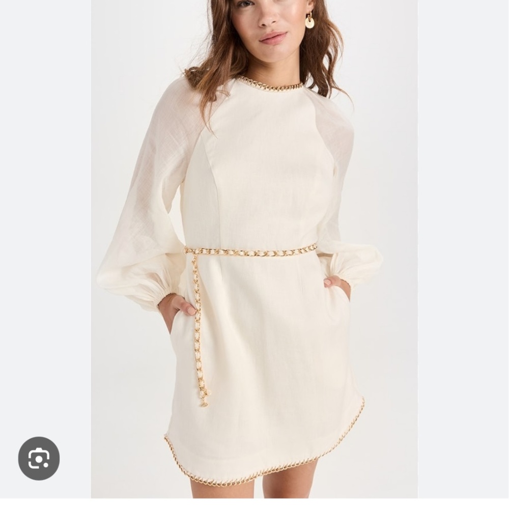 New with tags Zimmermann Rouleau chain mini dress ivory Sz 2